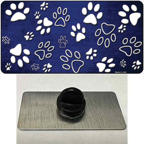 Blue White Paw Oil Rubbed Wholesale Novelty Metal Hat Pin