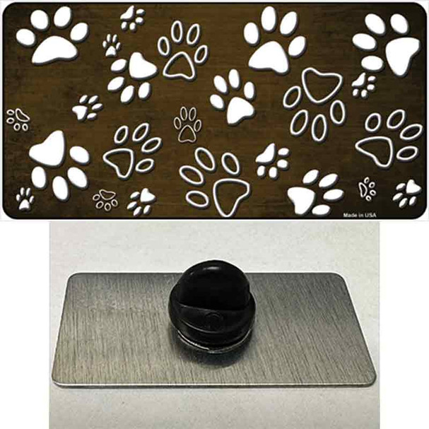 Brown White Paw Oil Rubbed Wholesale Novelty Metal Hat Pin