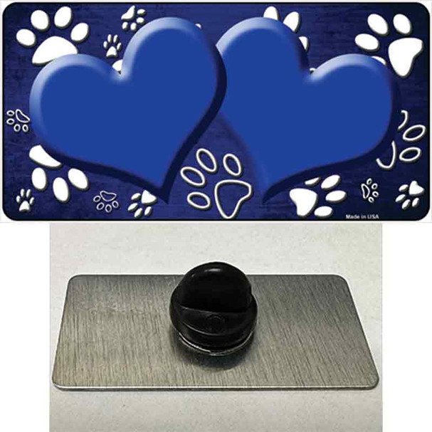 Paw Heart Blue White Wholesale Novelty Metal Hat Pin