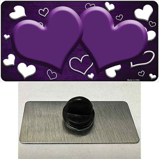 Purple White Love Hearts Oil Rubbed Wholesale Novelty Metal Hat Pin