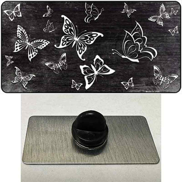 Black White Butterfly Oil Rubbed Wholesale Novelty Metal Hat Pin