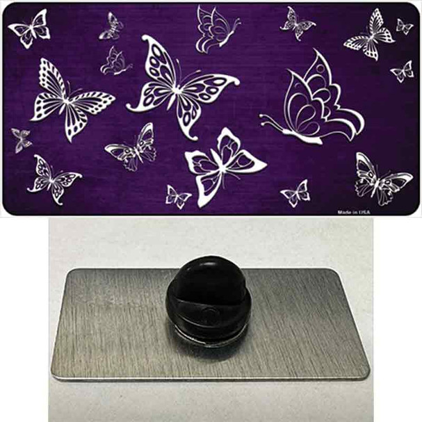 Purple White Butterfly Oil Rubbed Wholesale Novelty Metal Hat Pin