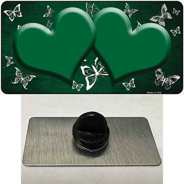 Green White Hearts Butterfly Oil Rubbed Wholesale Novelty Metal Hat Pin