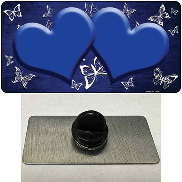 Blue White Hearts Butterfly Oil Rubbed Wholesale Novelty Metal Hat Pin