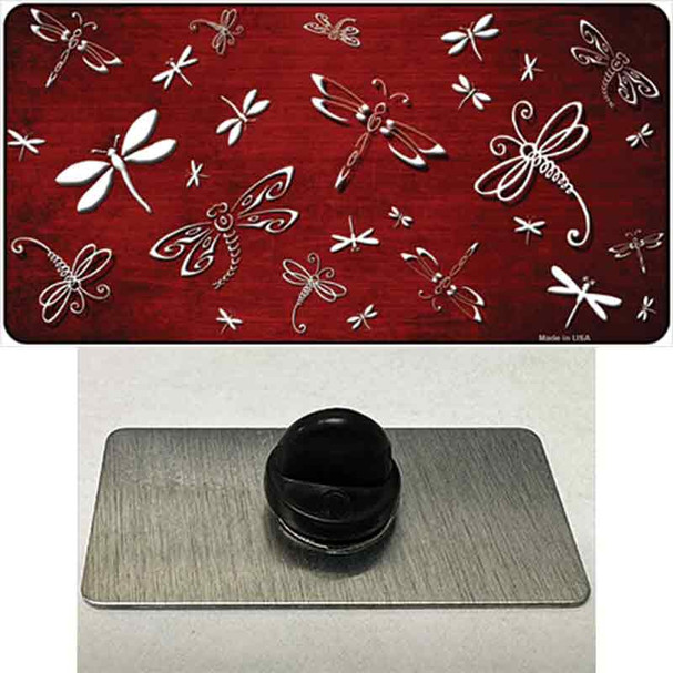 Red White Dragonfly Oil Rubbed Wholesale Novelty Metal Hat Pin