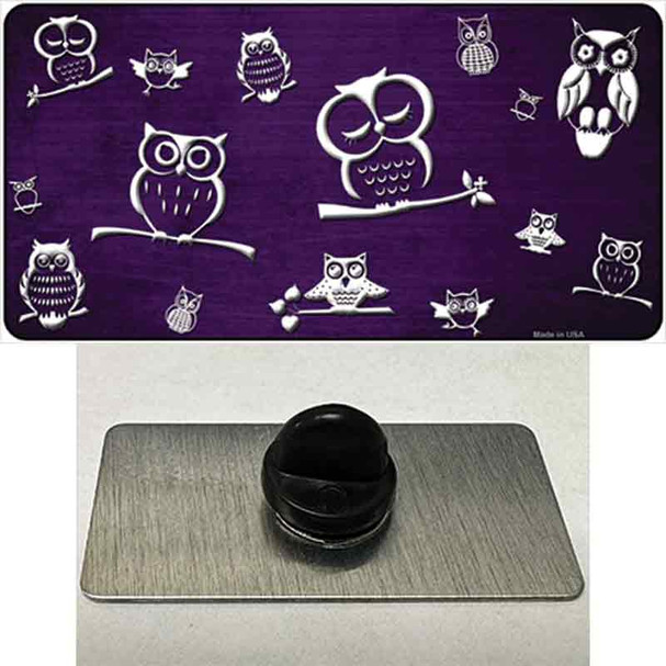 Purple White Owl Oil Rubbed Wholesale Novelty Metal Hat Pin