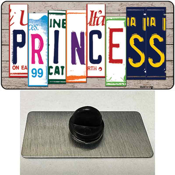 Princess License Plate Art Wood Wholesale Novelty Metal Hat Pin