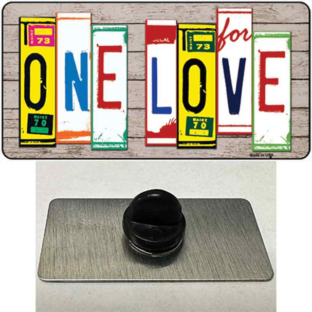 One Love Wood License Plate Art Wholesale Novelty Metal Hat Pin