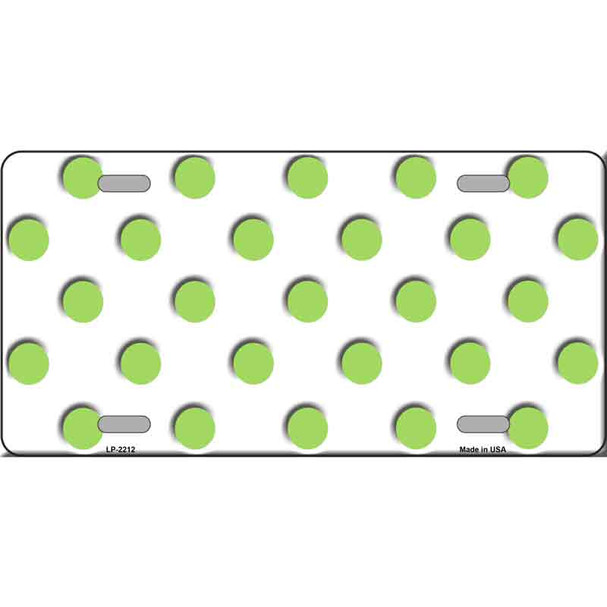 Lime Green Polka Dots White Wholesale Metal Novelty License Plate