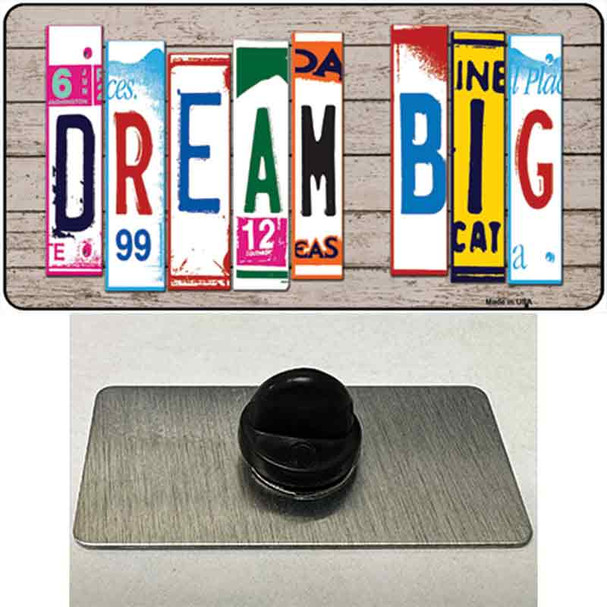 Dream Big Wood License Plate Art Wholesale Novelty Metal Hat Pin