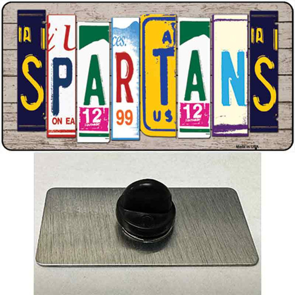 Spartans Wood License Plate Art Wholesale Novelty Metal Hat Pin