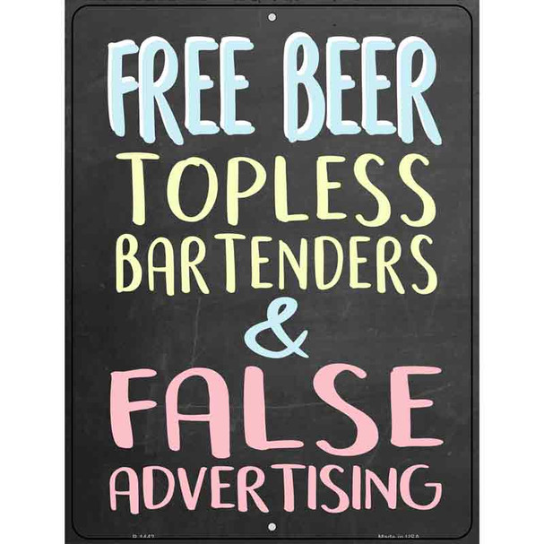 Free Beer Wholesale Metal Novelty Parking Sign