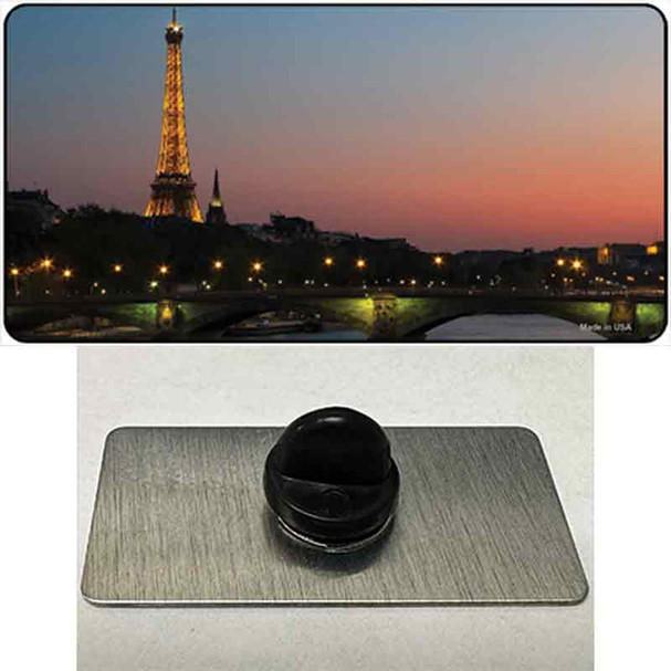 Eiffel Tower Night With River and Bridge Wholesale Novelty Metal Hat Pin