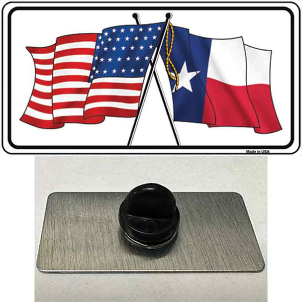 Texas Crossed US Flag Wholesale Novelty Metal Hat Pin