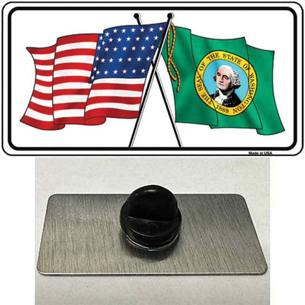 Washington Crossed US Flag Wholesale Novelty Metal Hat Pin