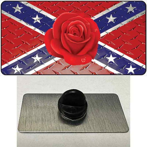 Confederate Flag With Red Rose Wholesale Novelty Metal Hat Pin