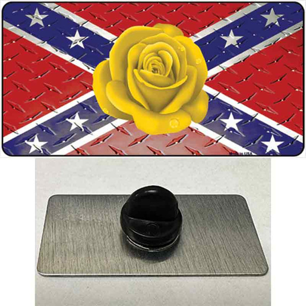 Confederate Flag With Yellow Rose Wholesale Novelty Metal Hat Pin