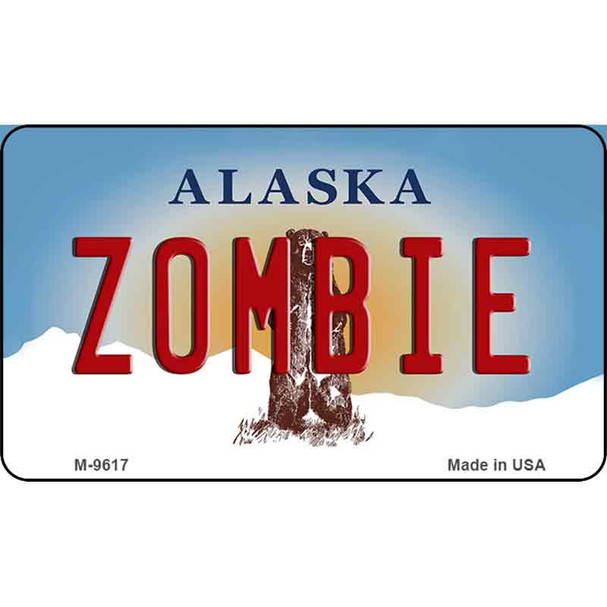 Zombie Alaska State Background Wholesale Novelty Metal Magnet