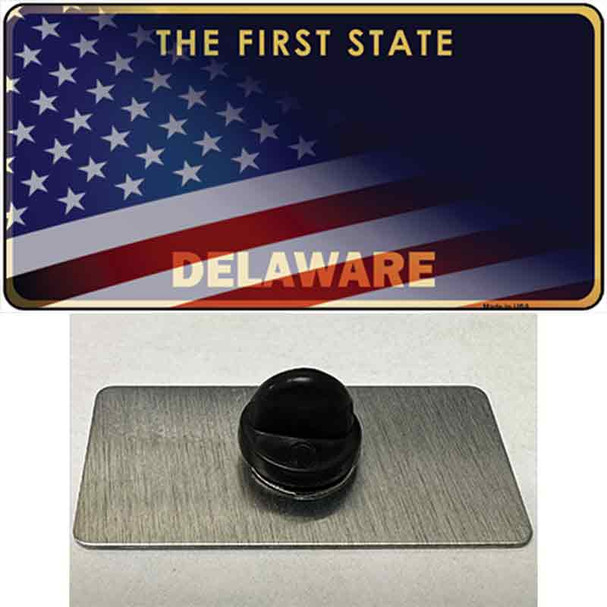 Delaware with American Flag Wholesale Novelty Metal Hat Pin