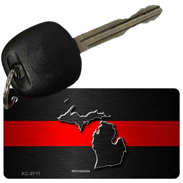 Michigan Thin Red Line Wholesale Novelty Key Chain