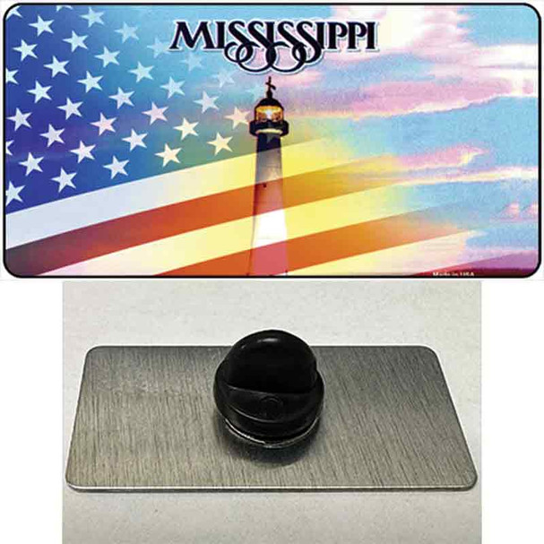 Mississippi with American Flag Wholesale Novelty Metal Hat Pin