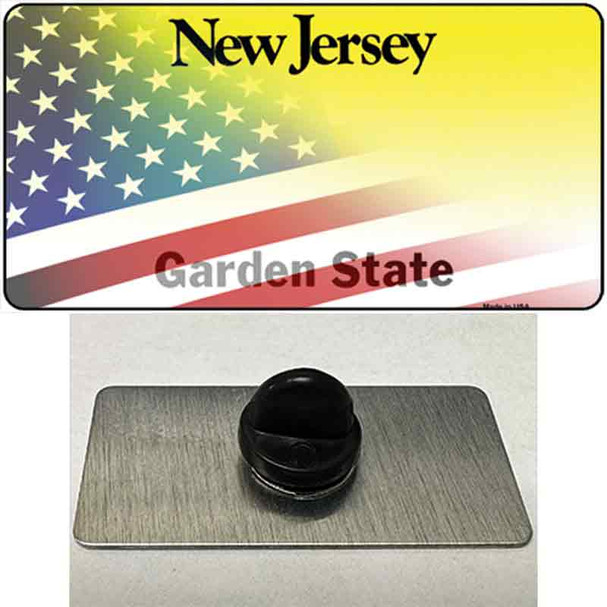 New Jersey with American Flag Wholesale Novelty Metal Hat Pin