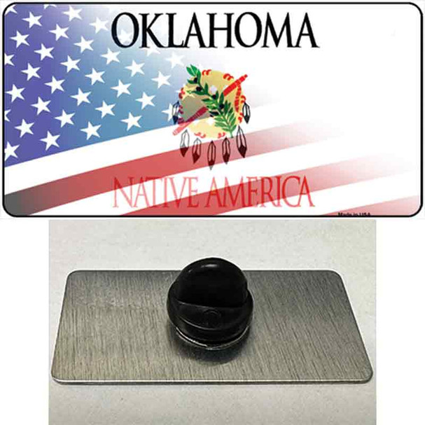 Oklahoma with American Flag Wholesale Novelty Metal Hat Pin