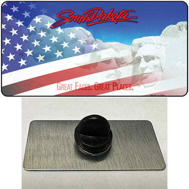 South Dakota with American Flag Wholesale Novelty Metal Hat Pin