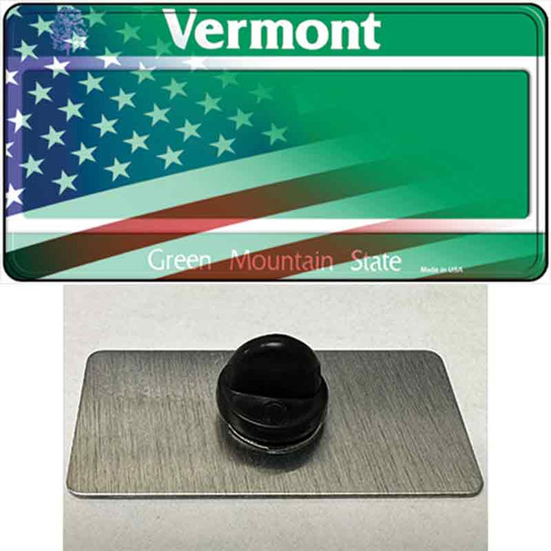 Vermont with American Flag Wholesale Novelty Metal Hat Pin