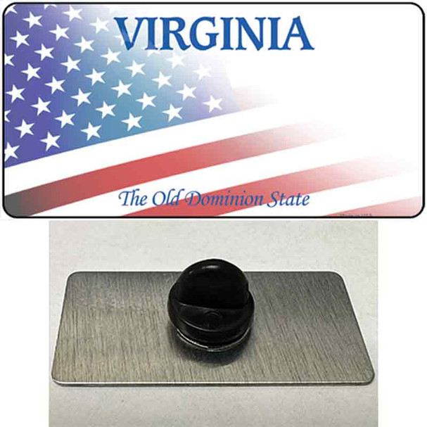 Virginia with American Flag Wholesale Novelty Metal Hat Pin
