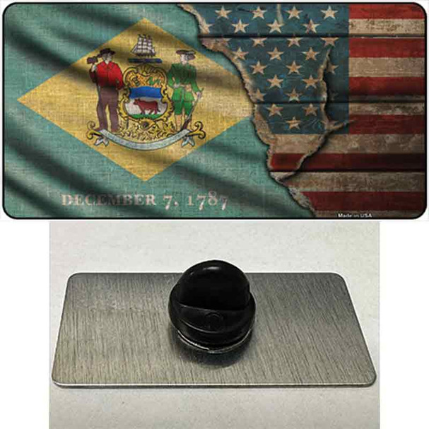 Delaware/American Flag Wholesale Novelty Metal Hat Pin