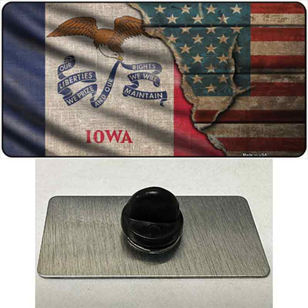 Iowa/American Flag Wholesale Novelty Metal Hat Pin