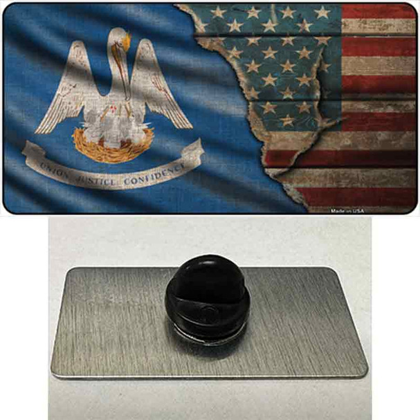 Louisiana/American Flag Wholesale Novelty Metal Hat Pin