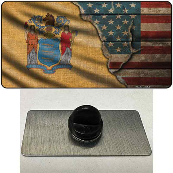 New Jersey/American Flag Wholesale Novelty Metal Hat Pin