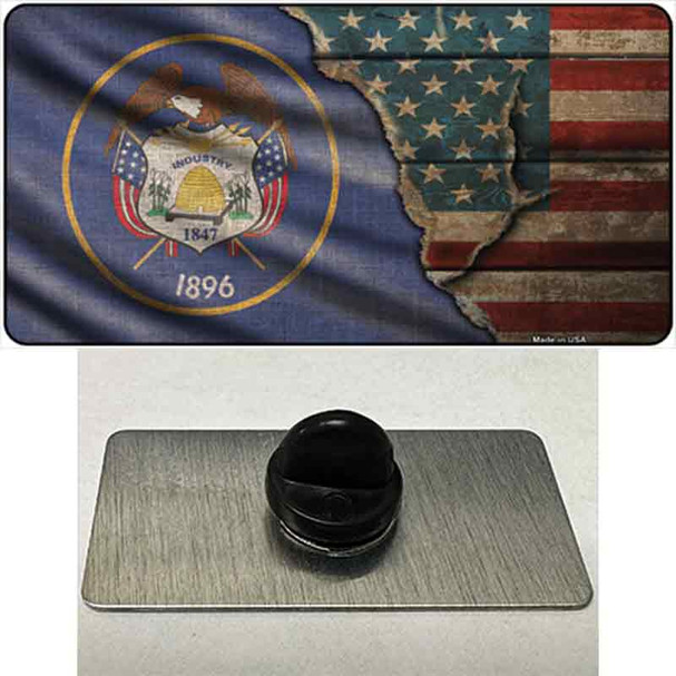 Utah/American Flag Wholesale Novelty Metal Hat Pin