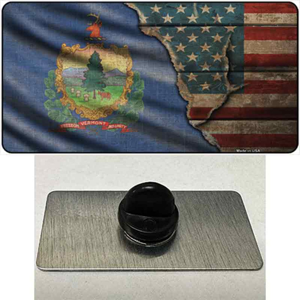 Vermont/American Flag Wholesale Novelty Metal Hat Pin