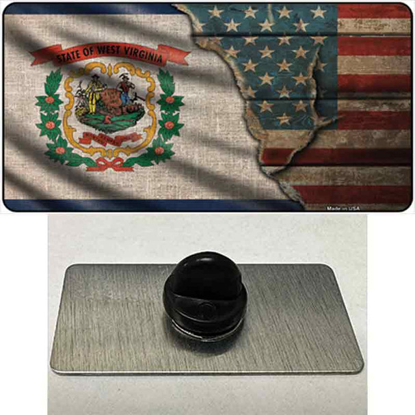 West Virginia/American Flag Wholesale Novelty Metal Hat Pin