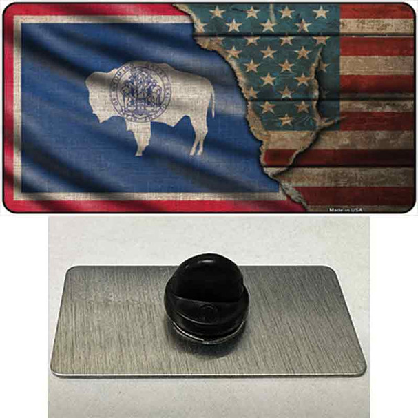 Wyoming/American Flag Wholesale Novelty Metal Hat Pin