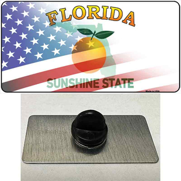 Florida Orange with American Flag Wholesale Novelty Metal Hat Pin