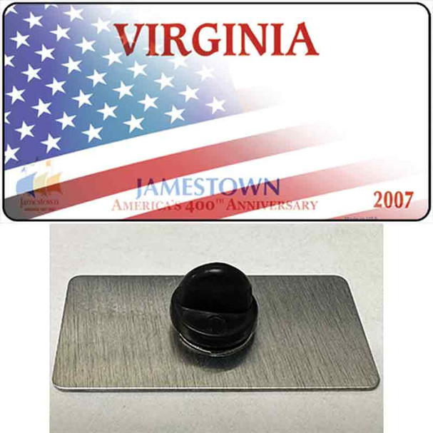 Virginia Jamestown with American Flag Wholesale Novelty Metal Hat Pin