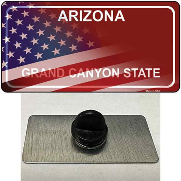 Arizona Red with American Flag Wholesale Novelty Metal Hat Pin