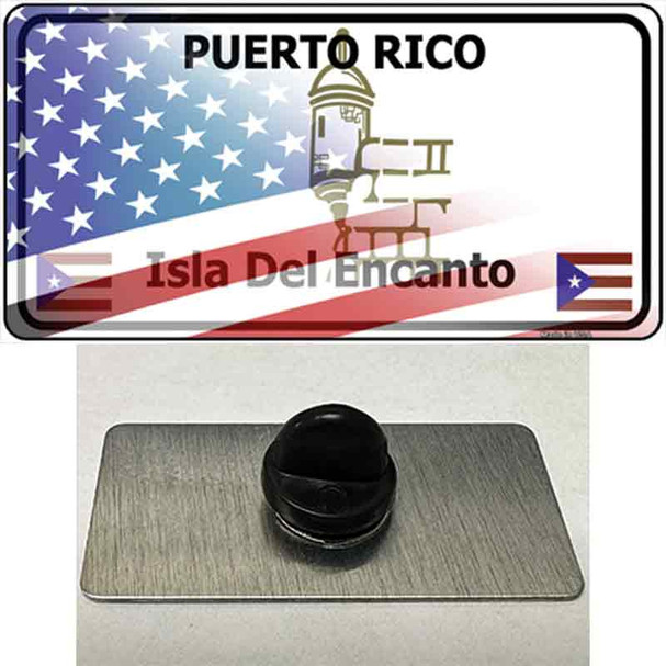 Puerto Rico with American Flag Wholesale Novelty Metal Hat Pin