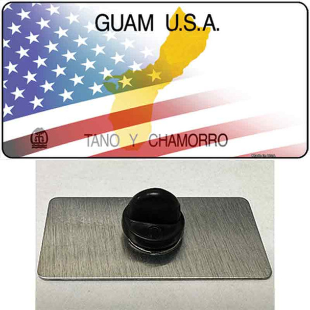 Guam with American Flag Wholesale Novelty Metal Hat Pin