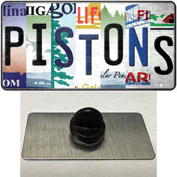 Pistons Strip Art Wholesale Novelty Metal Hat Pin Tag