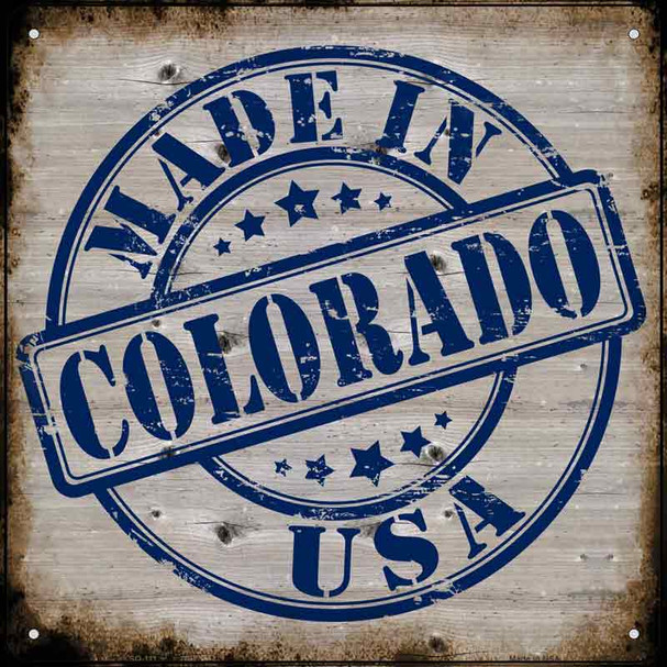 Colorado Stamp On Wood Wholesale Novelty Metal Square Sign