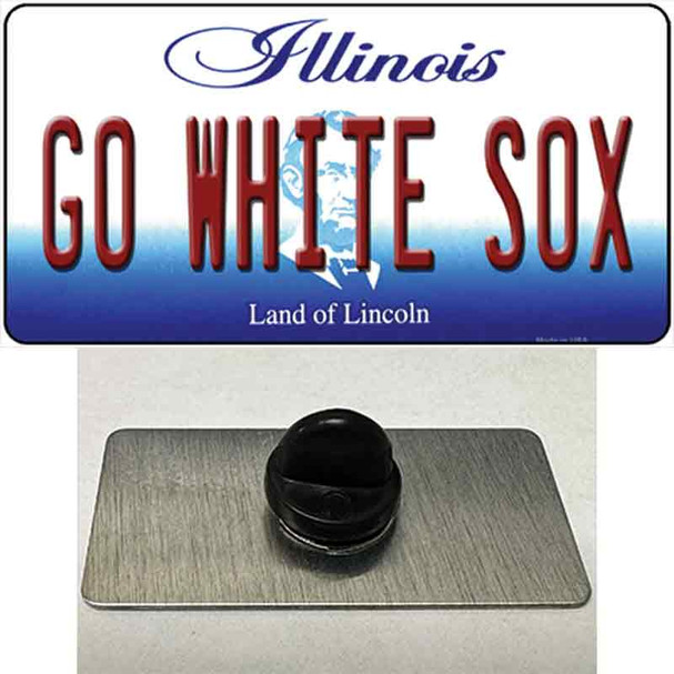 Go White Sox Wholesale Novelty Metal Hat Pin Tag