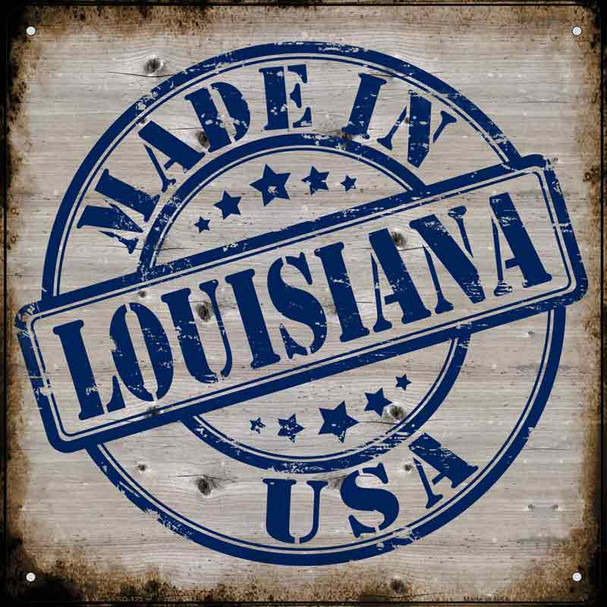 Louisiana Stamp On Wood Wholesale Novelty Metal Square Sign