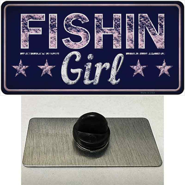 Fishin Girl Wholesale Novelty Metal Hat Pin Tag