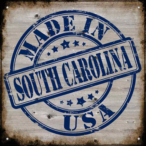 South Carolina Stamp On Wood Wholesale Novelty Metal Square Sign