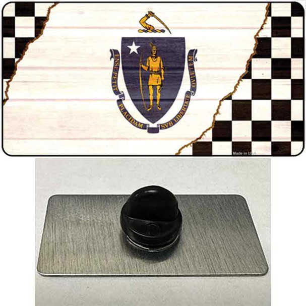 Massachusetts Racing Flag Wholesale Novelty Metal Hat Pin Tag